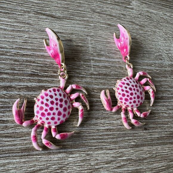 Pink Crab Earrings A1224 - Picture 3 of 5